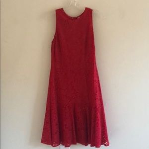 Red fit and flare dress